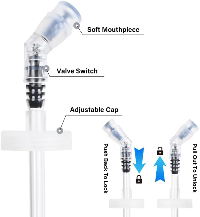 Miniatura 3 de N NEVO RHINO Botella de agua para correr de TPU de 17 oz16.9 fl oz con popote para hidratación, paquete de chaleco plegable, suave para senderismo,