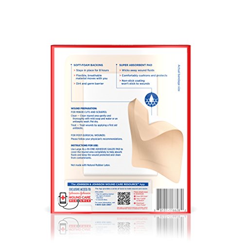 Band-Aid Brand Of First Aid Cushion-Care Adhesive Gauze Pad, Large, 4.5In X 5.5In, 4 Ct #TOP3