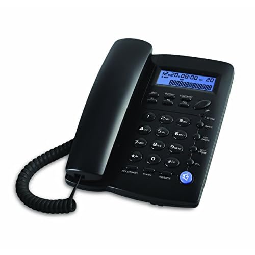 Y043 Corded Landline Telephone for Home, Caller ID/Call Waiting, Easy-to-Use, Speaker, Display, Desk Phone Only (Black)