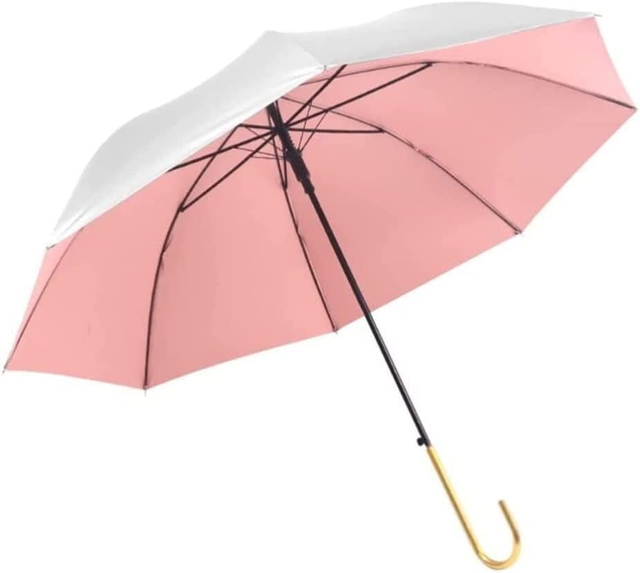 Umbrella Umbrellas Golf Umbrella Stylish Simplicity Silver Coated Stick Umbrella Automatic Open Hook Handle J Cane Umbrella Rain Umbrella