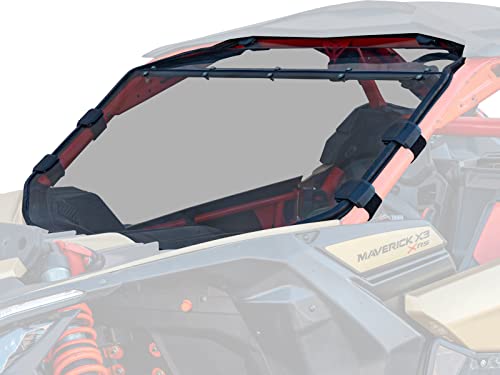 SuperATV Full Windshield for Can-Am Maverick X3 (See Fitment) | USA Made | Made of Lightly-Tinted Scratch Resistant 1/4 Polycarbonate- 250x stronger Than Glass | Easy to Install