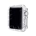 Secbolt 38mm Bling Case Compatible with Apple Watch Band, iWatch Series 3 2 1, Stainless Steel Metal Sparkling Crystal Diamond Cover Bezel Rhinestone Full Protective Frame, Silver