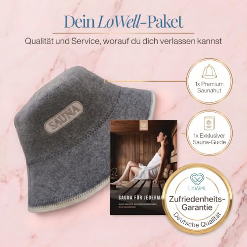 LoWell Saunahut aus Filz für Herren & Damen – Hitzeschutz, mit Aufschrift – Ansicht 8