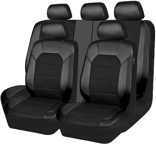 VOIV 9PCS Ensembles De Housses Siège Voiture pour Nissan Qashqai II J11 2013 2014 2015 2016 2017 2018 2019-2021, Cuir Confortable Respirant ImperméAble...