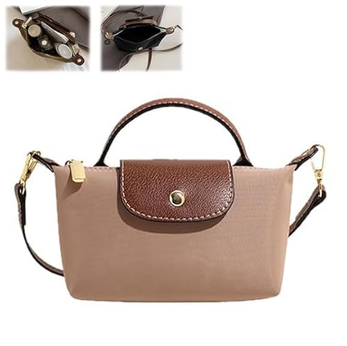 Endyniner Mini borsa a tracolla da donna, alla moda, vintage, tinta unita, quadrata, con cinturino regolabile, borse a mano, cachi, one size