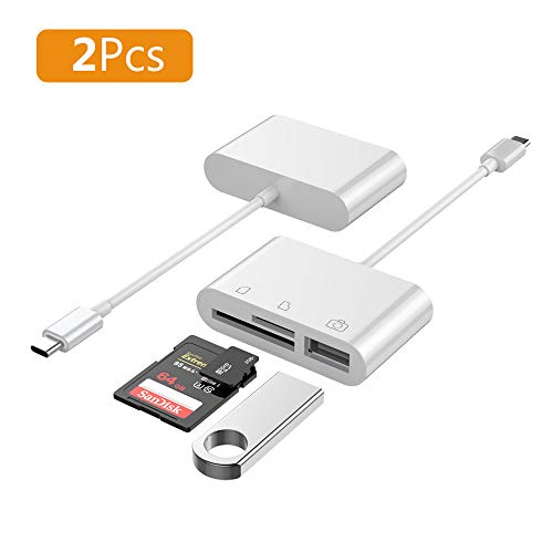 USB C SD Card Reader 2Pack, 3 in 1 USB C to USB