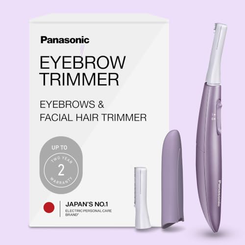 Panasonic Eyebrow & Facial Hair Trimmer for Women Gentle Face Shaver for Peach Fuzz Brows & Upper Lip Flexible Head Compact Battery-Operated Beauty Tool - ES-WF71-V