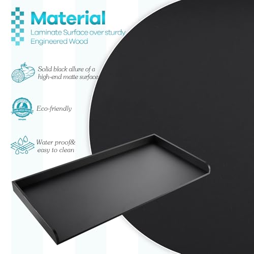 Kaboon Washer Dryer Countertop 58" x 28" Extra Large Version, Melamine Countertop with 3.5" Edge Rails, Laundry Room Organization, Black