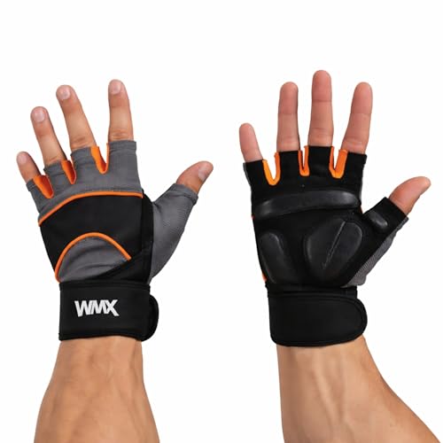 Image of NINQ Workout Gym Gloves with Wrist Wrap Support | Sports Gloves for Men & Women, Breathable Half Finger Gloves for Gym, Bike, Cycling, Weight Lifting & Training (Black, S)