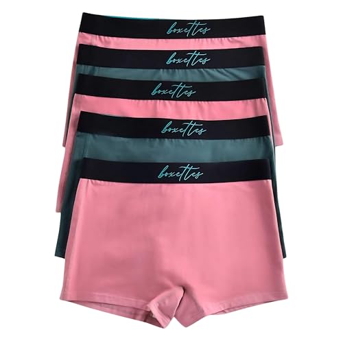 Girls Boxer Briefs (5-Pack Cotton, Modal or Nylon Mesh) Super soft. Full-coverage. Sensory-friendly. Feminine Lining. Tagless