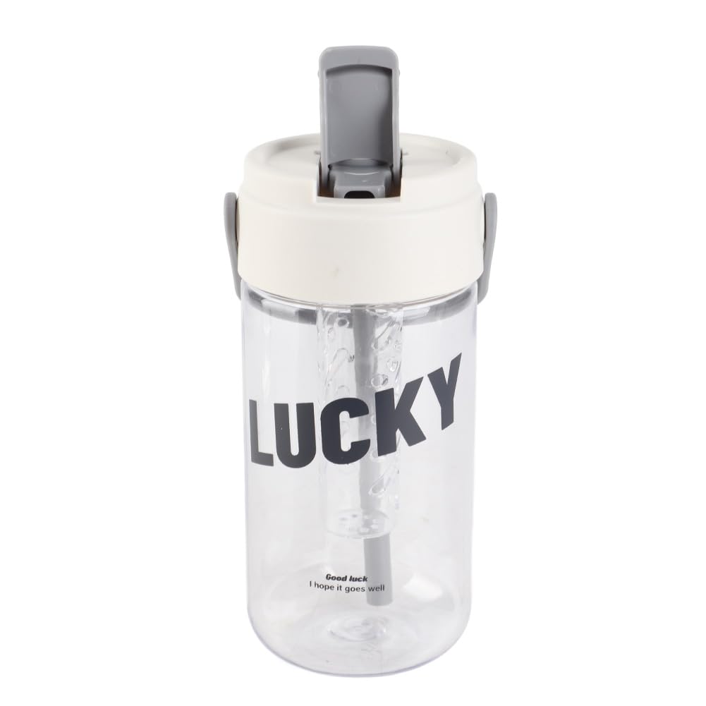 SIXRUN Bottiglia d'acqua con Cannuccia, Bottiglia d'acqua Carina per PC con Colino da tè e Manico, Tazza con Cannuccia da 800 Ml per Ragazze e Donne, Facile da Sorseggiare per la Scuola, il (WHITE)