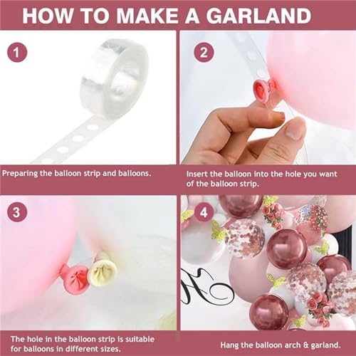 Image of Pink Balloon Arch Kit 53pcs, Baby Pink White Rose Gold Chrome Balloons Garland Kit for Birthday, Baby Shower, Wedding, Anniversary, Valentine & Welcome Party Decoration
