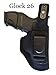 Black Suede - DTOM Waistband Inside The Pant Holster for Glock 19, 23, 32, and Ruger SR9 Compact