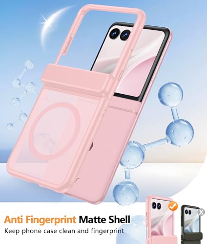 Image of FNTCASE for Motorola Razr 2026 Case: Moto Razr 2025 Case [Hinge Protection] Translucent Matte Cases [Compatible with Magsafe] [Screen Protector] Military Grade Shockproof Protective Phone Cover
