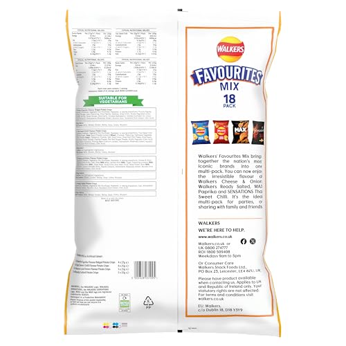 Walkers Favourites Mix Multipack Snacks Crisps 18 Pack - Image 6