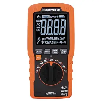 Klein Tools MM450 Multimeter, Slim Digital Meter, Auto-Ranging TRMS, 600V AC/DC Voltage, Current, Resistance, Temp, Frequency, Continuity
