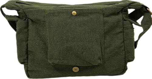 Image of ROUGH CANVAS COTTON MESSENGER BAG /BRASS ZIPPER CLOSURE /HANDMADE /ANTIQUE /VINTAGE /ECO LOVELY /UNISEX /SUSTAINABLE /HIGHLY DURABLE /WASHABLE /NATURAL