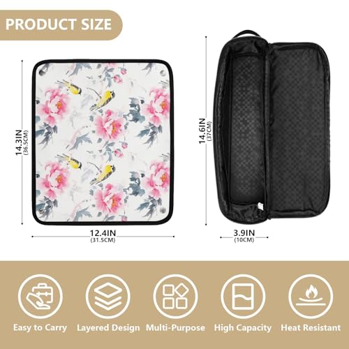 Organizador de Herramientas para el Cabello 2 en 1 con Tapete para Plancha Removible y Accesorios para Peinado, Bolso de Viaje Portátil miniatura 4