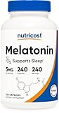 Nutricost Melatonin 5mg, 240 Capsules - 5mg Per Serving, Non-GMO, Gluten Free