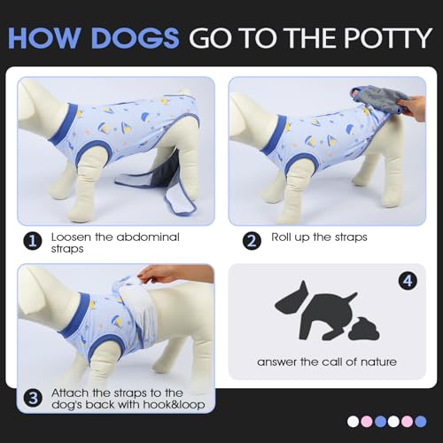 FUAMEY Recovery Suit for Dogs After Surgery,Soft Breathable Dog Bodysuit E-Collar & Cone Alternative Surgical Suit,Male Female Dog Neuter Spay Suits Anti Licking Wounds Onesie Blue Boat L by FUAMEY - Image 5
