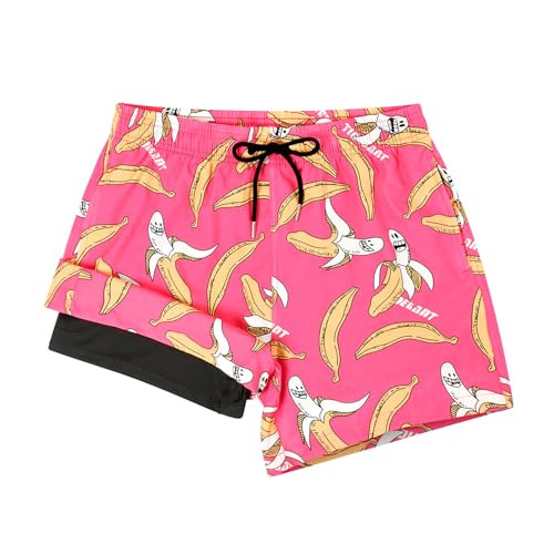 Mens Swim Trunks with Compression Liner and Pocket Stretch Beach Shorts Quick Dry Board Shorts2