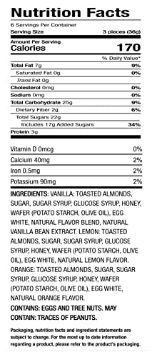 Ferrara Torrone Nougat Candy, Almond Honey, 18 Count (Pack of 12)