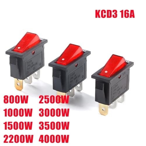 Interrupteur à bascule KCD3 ON-OFF bouton alimentation 2 positions 16A 250V AC