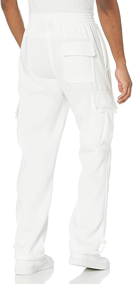 Men's Cargo Joggers Loose Fit Fleece Sweatpants with Pockets Open Bottom - Bild 37 von 57