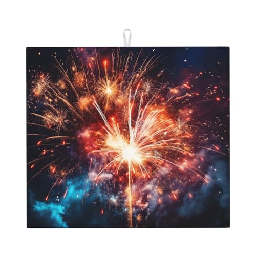 Explosion Firework Tappetino Scolastoviglie Tappetini Poliestere Tappetino Per Piani Ripiano Per Cucchiai Tavoli 46X61Cm