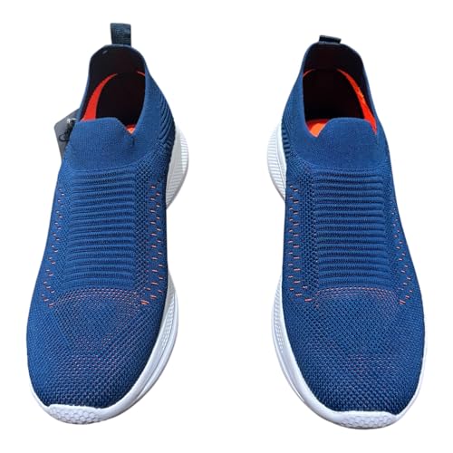 Image of Men's Slip-On Walking Shoes with Breathable Knit Mesh Upper | Lightweight Cushioned Sole Casual Sneakers | Sock-Style Flexible Comfort Shoes for Walking, Travel & Light Sports