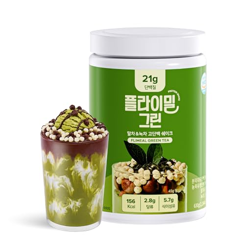 Flimeal GreenTea Matcha Protein Shake With Crunchy Protein Balls Protein Smoothie Powder - 21g Protein Low Sugar Keto-Friendly Meal Replacement Shake 22.22oz 14 Servings 14 Servings (1 X 22.22oz)