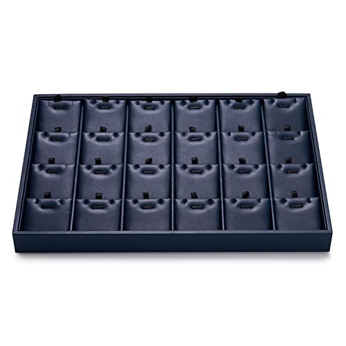 Oirlv PU Leather Jewellery Tray Stackable Jewellery Tray Jewellery Organiser Tray with Removable Inserts Cards for Necklace Display and Storage
