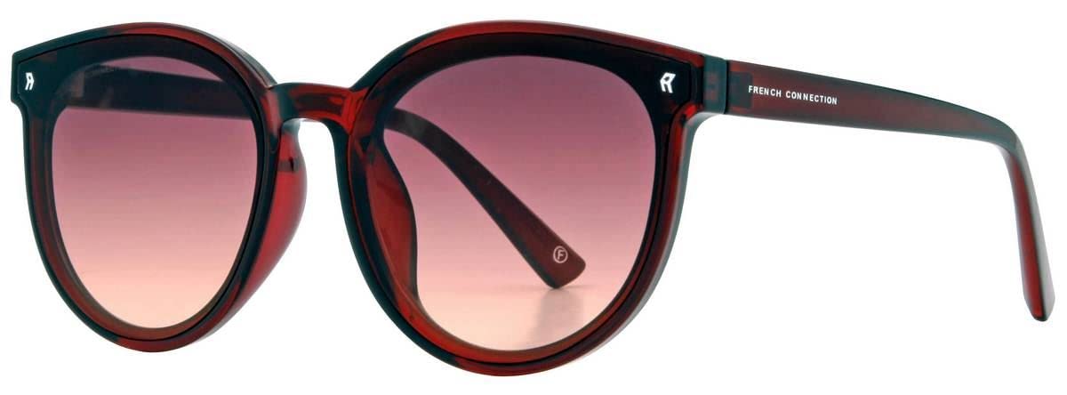 French Connection Women's Burgundy Oversized Round Sunglasses - Dark Wine