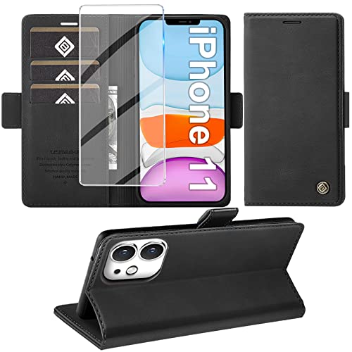 Giyer Handyhülle für iPhone 11 Hülle mit Schutzfolie, Standfunktion Kartenfach Wallet Premium Leder Schutzhülle für iPhone 11 5G 6.1 Zoll… – Ansicht 1