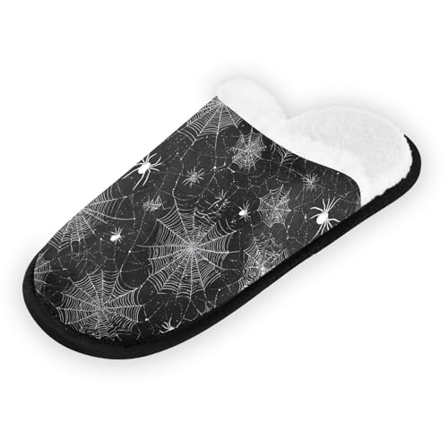Cartoon Black Spiders Slippers For Women Men Soft Memory Foam Non-Slip Halloween Winter Indoor House Shoes Travel Slipper2