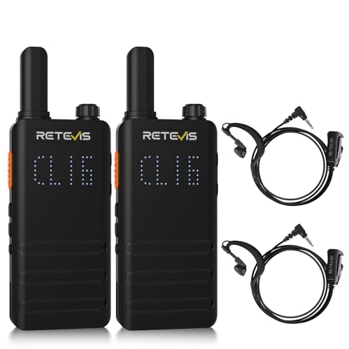 B63H Walkie Talkie Radio Bidirezionale con Schermo RT622P 2.0 103 g Leggero 1620mAh VOX PMR446 Professionali per Ristorante Scuola Famiglia Campeggio 2 Pezzi Nero
