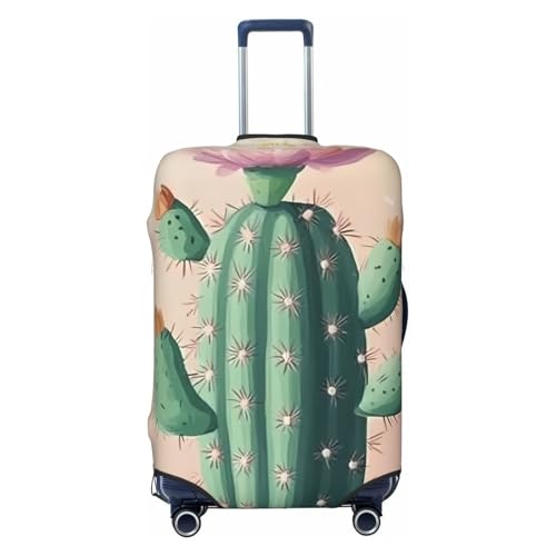 Cute Cactus Elastic Travel Luggage Cover, Washable Spandex Suitcase Protector, Anti-Scratch Fits 18-32 Inch