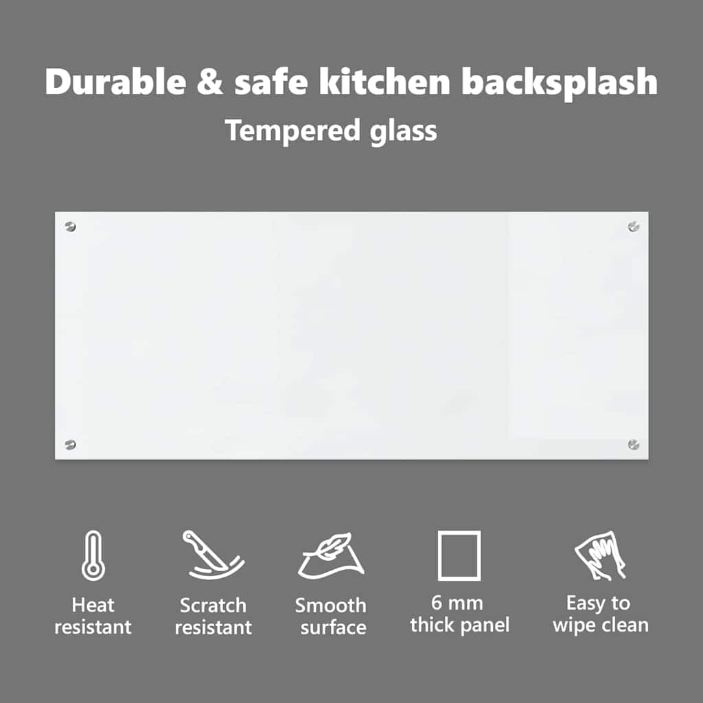 vidaXL Küchenrückwand Transparent 120 x 50 cm Gehärtetes Glas, Moderne, robuste Glasrückwand für die Küche, hitzebeständig, stylisches Design, easy Montage