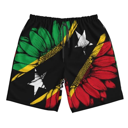 Men's Swim Trunks Beach Shorts Drawstring Quick Dry Running Shorts Loose Gym Shorts Swimsuit Pants with Pockets