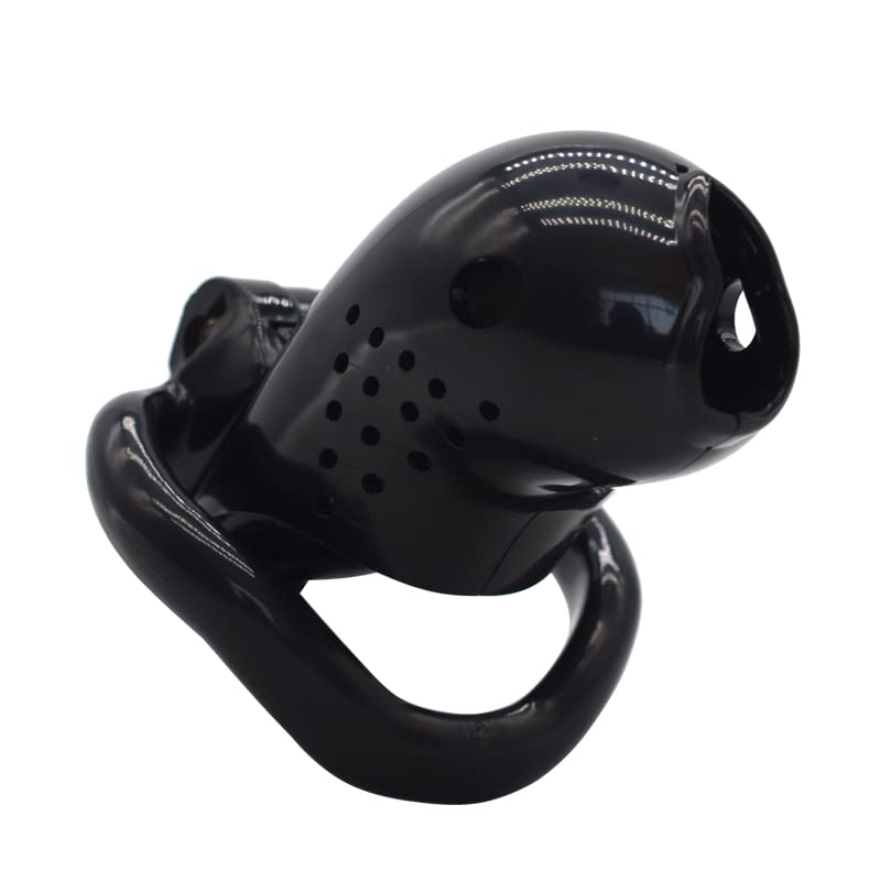 Penisring Set Peniskäfig Keuschheitsgürtel Peniskäfig Keuschheitsschloss Harz Sexkontrolle Vogelkäfig Kurze Keuschheitskäfig Zurückhaltung - Keuschheitsgürtel,Black