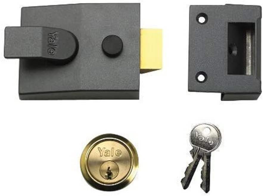 YAL85DMGPB P-85-DMG-PB-40-Deadlocking Nightlatch Finish, High Security with Automatic Deadlock, Dark Metallic Gray, 40