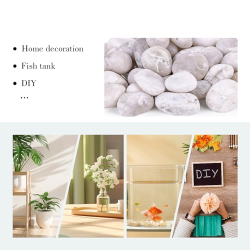 Domestar HR2701 2.7Lb Natural River Rocks, Polished Pebbles Garden Decorative Stones For Landscaping Garden Plants Outdoor Indoor thumb #3