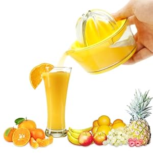 Orange Juicer Squeezer, Manual Juicer, Lightweight And Durable, Suitable For Juicing Lemons, Oranges, Grapefruits And Other Fruits, Easy To Clean And Operate, 12-Ounce Capacity (Orange)