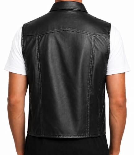 Image of Black and Red Hood Leather Jackets and Vest 2 in 1