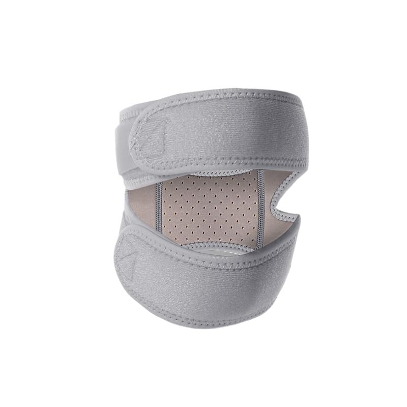 Exercise, protection Silicone Patellar Belt Knee Pads Professional Running Sports Knee Joints Women's Protective Gear for Fitness, cycling, running, playing football(Gray,Large)