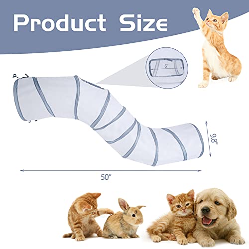 Sheldamy Cat Tunnel, S-2-Way Cat Tunnels For Indoor Cats, Collapsible Cat Play Tunnel, Interactive Toy Maze Cat House With 1 Play Ball For Cats thumb #1