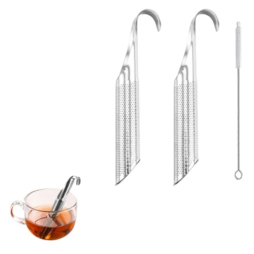 OHREN 2 unidades Infusor de té de acero inoxidable 304,filtro para té suelto,huevo de té,infusionador de té reutilizable,infusiones con mango largo,para café,especias y filtro té para taza