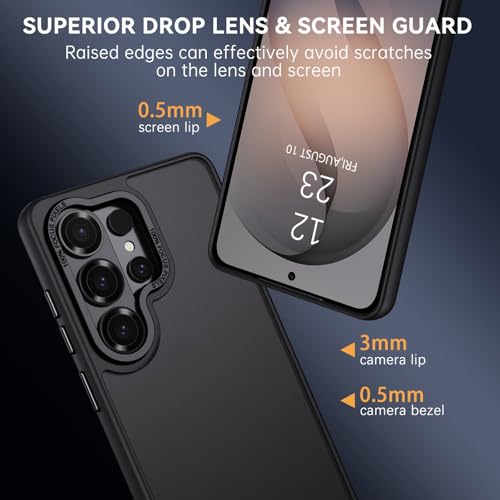 Image of DIZORO Polycarbonate Matte Case Compatible with Samsung S26 Ultra 5G Translucent Frosted Hard Back Phone Case Anti-Fingerprint Anti-Slip Shockproof Protective Case Back Cover -Black