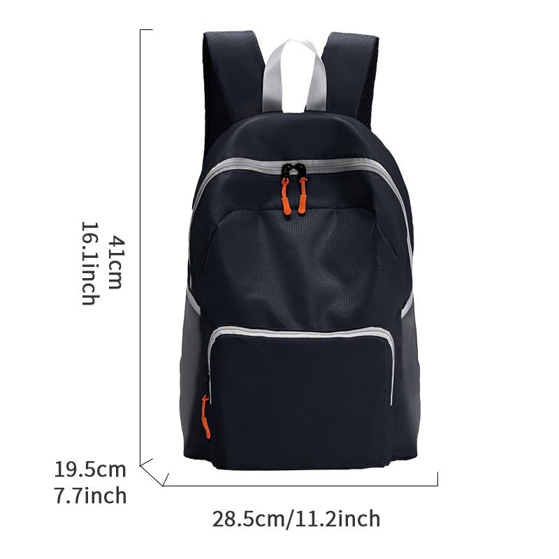 Mochila ligera plegable 30L impermeable negra miniatura 2