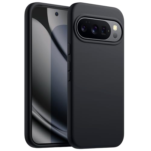 Image of JETech Liquid Silicone Cover Case for Google Pixel 10 Pro XL 2025, Silky Soft Touch Full-Body Protection, Anti-Scratch Shockproof Phone Cover with Microfiber Lining (Obsidian)